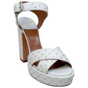 Laurence Dacade White Leather Rosange Studded Platform Sandals